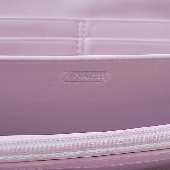 COACH RED PATENT LEATHER Zip Around Wallet- Rare - Picture 5 of 13